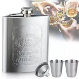 Hip Flask Portable Leak Proof Stainless Steel Whisky Hip Flask with Funnel for Hiking Climbing Fishing Camping 7oz
