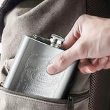 Hip Flask Portable Leak Proof Stainless Steel Whisky Hip Flask with Funnel for Hiking Climbing Fishing Camping 7oz
