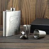 Hip Flask Portable Leak Proof Stainless Steel Whisky Hip Flask with Funnel for Hiking Climbing Fishing Camping 7oz