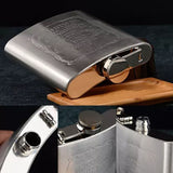 Hip Flask Portable Leak Proof Stainless Steel Whisky Hip Flask with Funnel for Hiking Climbing Fishing Camping 7oz