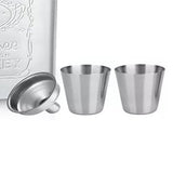 Hip Flask Portable Leak Proof Stainless Steel Whisky Hip Flask with Funnel for Hiking Climbing Fishing Camping 7oz