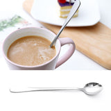 Long Handle Spoons Stainless Steel Elegant Multi Functional Stirring Spoons for Coffee Tea Dessert 3pcs Pointed Head - Rear View