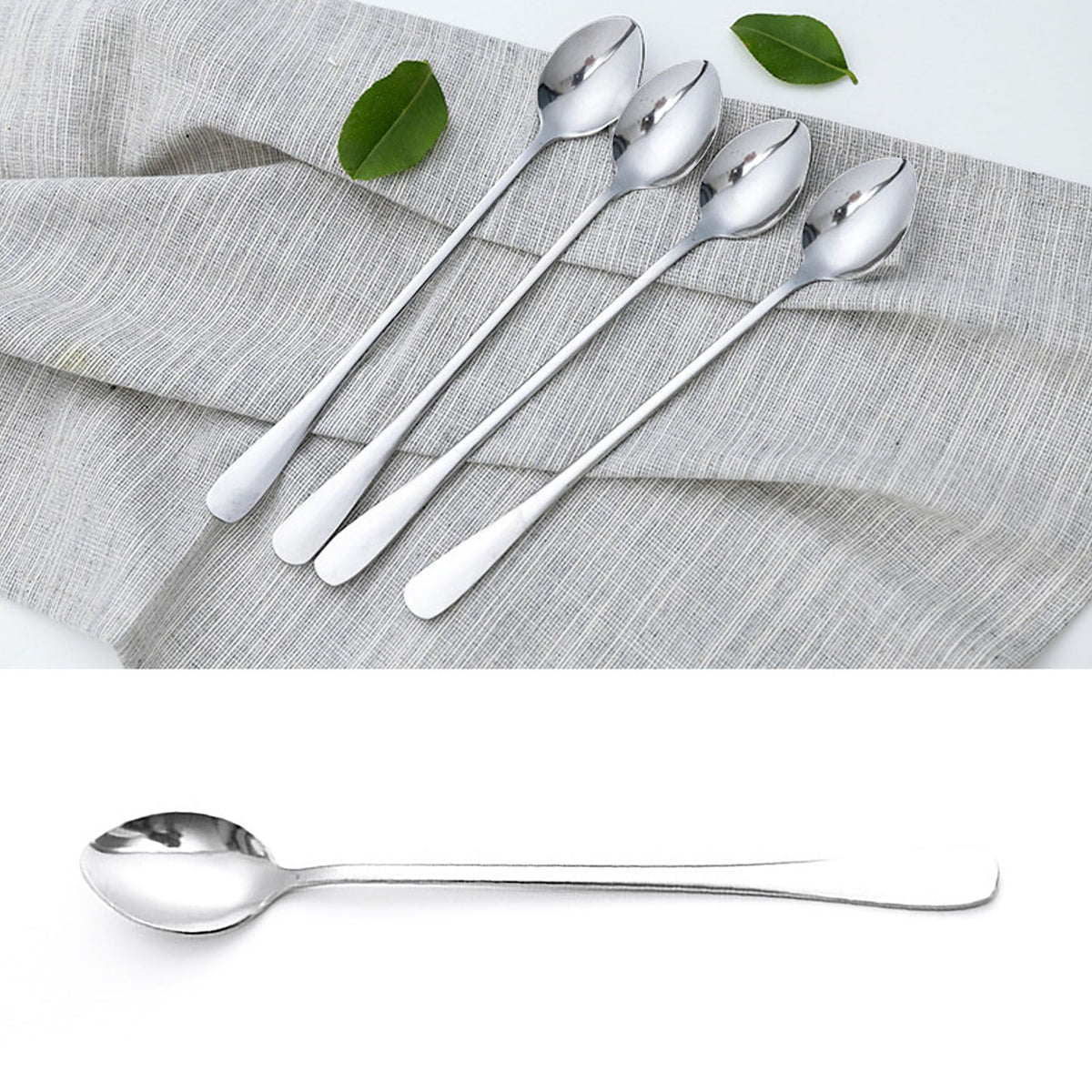 Long Handle Spoons Stainless Steel Elegant Multi Functional Stirring Spoons for Coffee Tea Dessert 3pcs Pointed Head