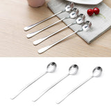 Long Handle Spoons Stainless Steel Elegant Multi Functional Stirring Spoons for Coffee Tea Dessert 3pcs Round Head