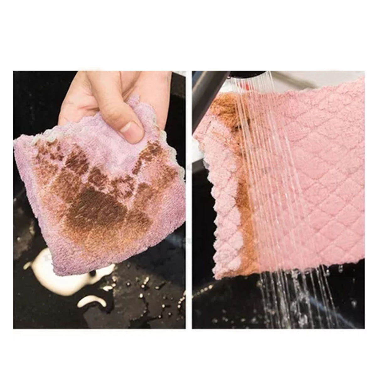 20Pcs Lint Free Kitchen Cleaning Cloth Dish Towels Double Sided Water Absorption Microfiber Dish Cloths