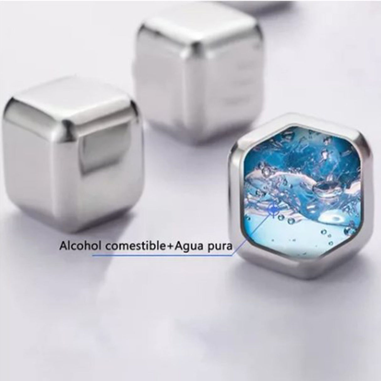 8PCS Metal Ice Cubes 304 Stainless Steel with Ice Tongs Widely Used Whiskey Stones for Chilling Whiskey Beverage