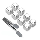 8PCS Metal Ice Cubes 304 Stainless Steel with Ice Tongs Widely Used Whiskey Stones for Chilling Whiskey Beverage - Extra Image