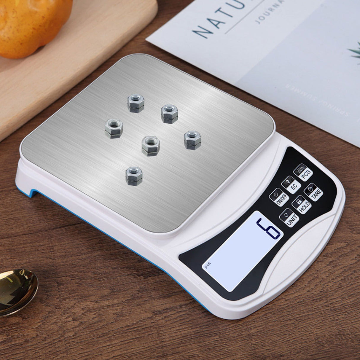 White Electric Kitchen Food Baking Scale 0.1g High Accuracy ABS Electronic Flat Food Weighing Scale