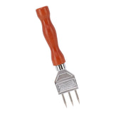 Ice Chipper 304 Stainless Steel Ice Crusher with Wooden Handle for Breaking Ice Kitchen Tool Type A - Side View