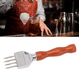 Ice Chipper 304 Stainless Steel Ice Crusher with Wooden Handle for Breaking Ice Kitchen Tool Type B