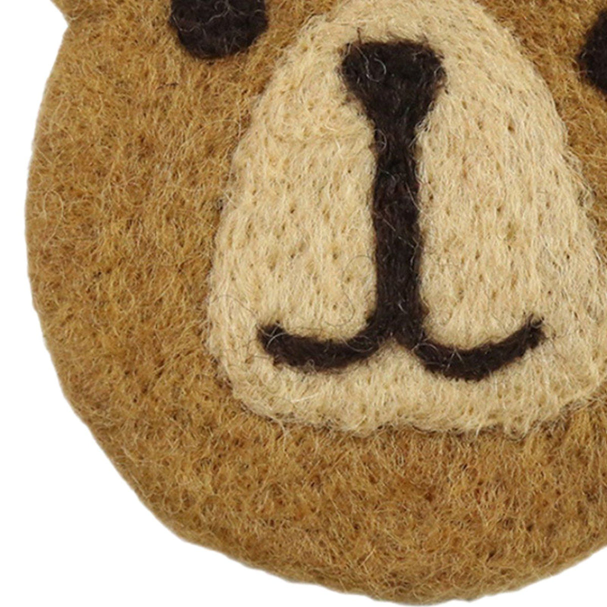 Bear Wool Felt Coaster Cute Soft Insulated Anti Slip Decorative Drink Coaster for Coffee Brown Free Size
