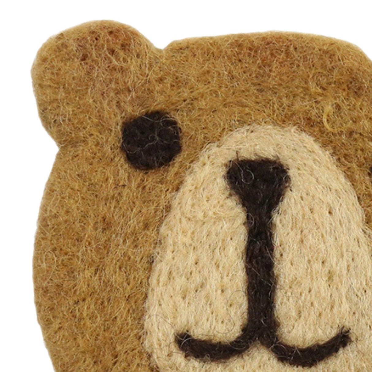 Bear Wool Felt Coaster Cute Soft Insulated Anti Slip Decorative Drink Coaster for Coffee Brown Free Size