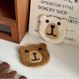 Bear Wool Felt Coaster Cute Soft Insulated Anti Slip Decorative Drink Coaster for Coffee Brown Free Size
