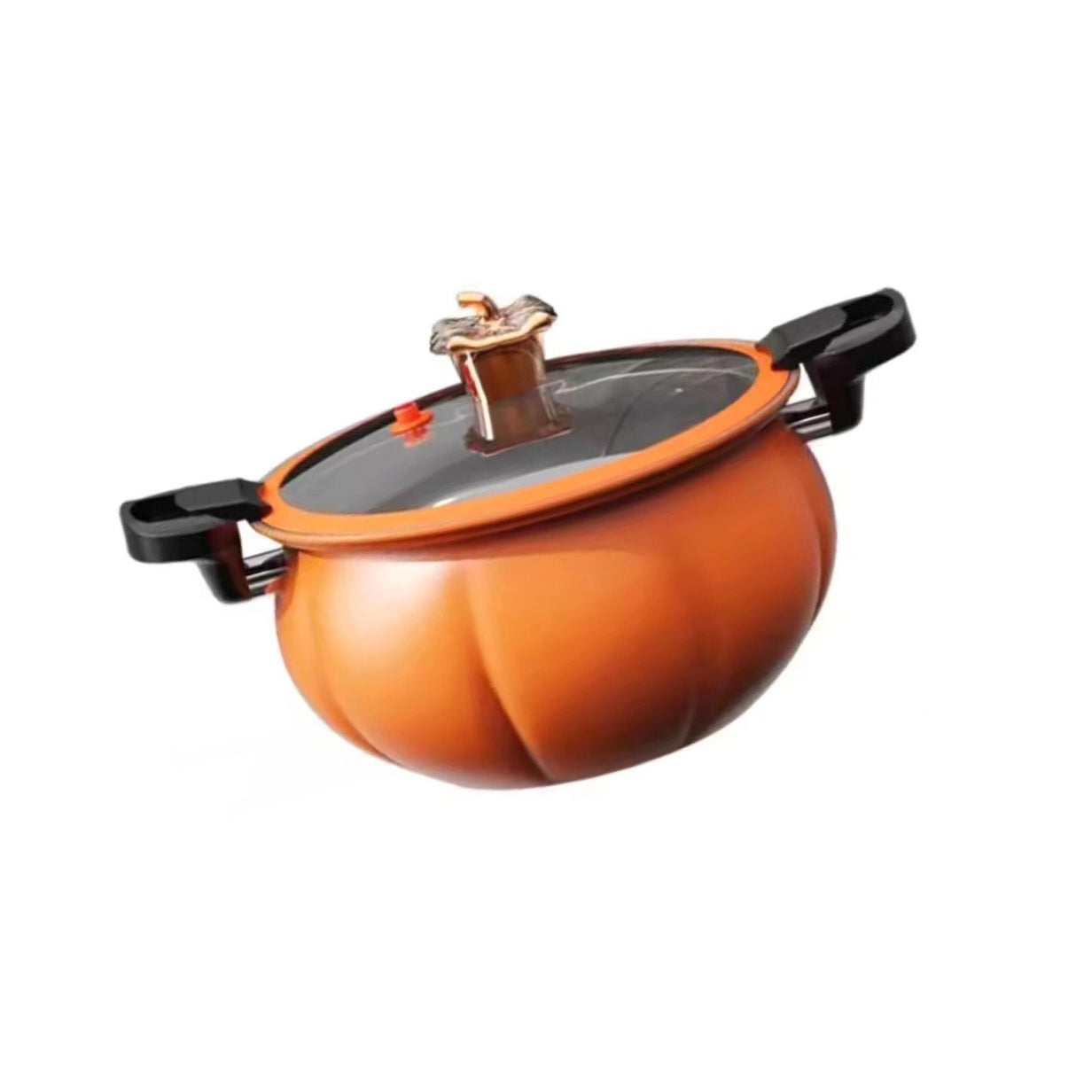 Medical Stone Soup Pot Large Capacity Excellent Sealing Saucepan Anti Scald Silicone Cover Multi Purpose Stockpot Orange 24cm/9.4in