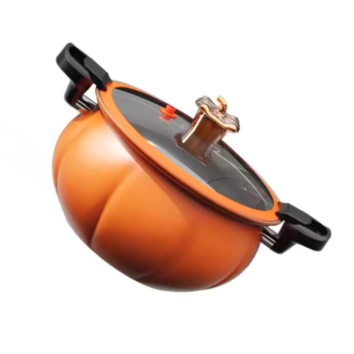 Medical Stone Soup Pot Large Capacity Excellent Sealing Saucepan Anti Scald Silicone Cover Multi Purpose Stockpot Orange 24cm/9.4in