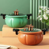 Medical Stone Soup Pot Large Capacity Excellent Sealing Saucepan Anti Scald Silicone Cover Multi Purpose Stockpot Orange 24cm/9.4in