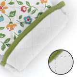 1 Pair Oven Gloves Non Slip Flower Grass Pattern Heat Resistant Microwave Mitts for Cooking Kitchen - Extra Image