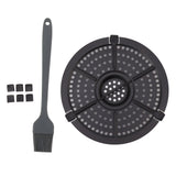 16cm Fryer Replacement Grill Pan Stainless Steel Fryer Grill Pan with Oil Brush for Kitchen