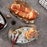 Camping Tinplate Outdoor Dinner Plate Multifunctional Kitchenware European Cutlery Portable Picnic Bowl Coffee Pattern - Top-Down View