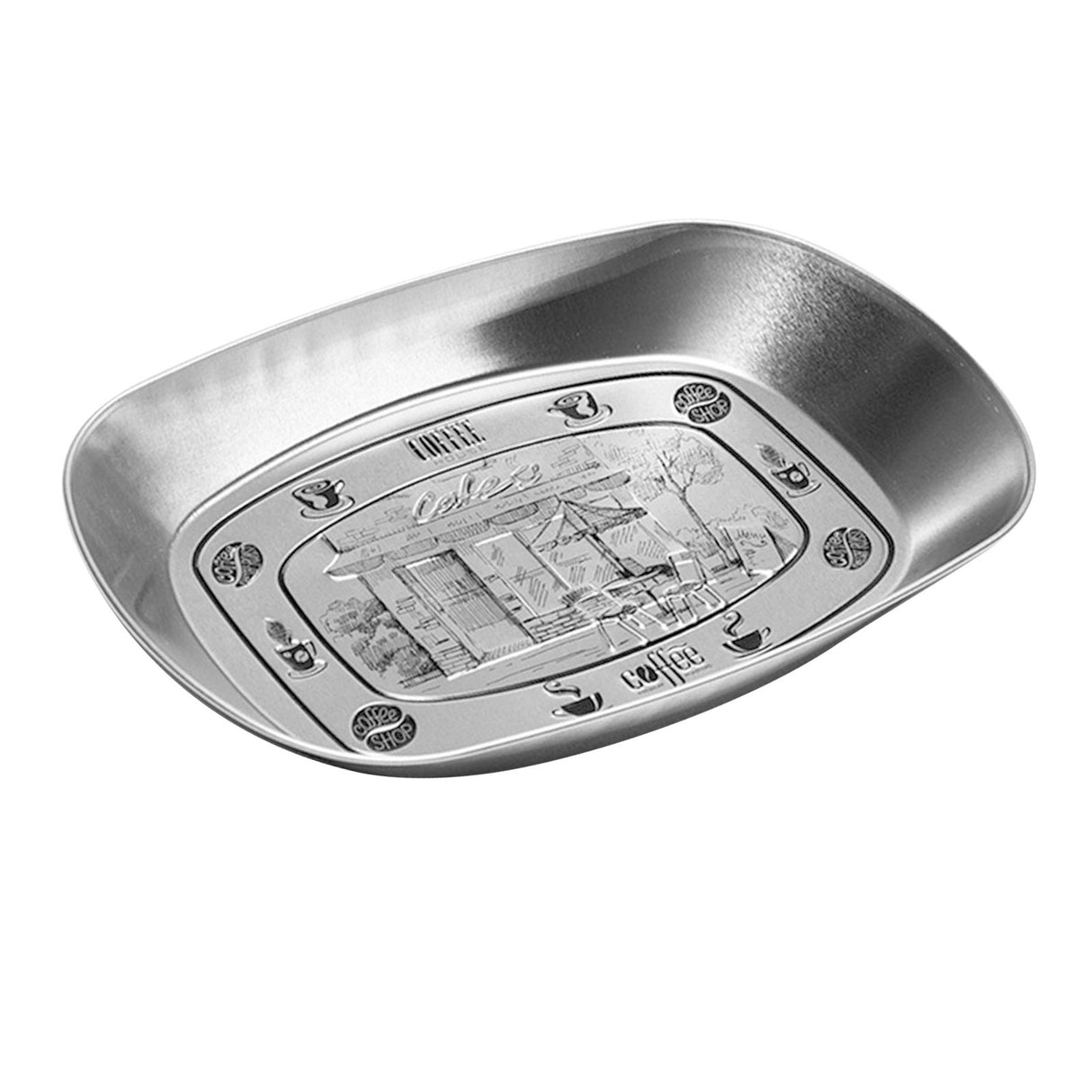 Camping Tinplate Outdoor Dinner Plate Multifunctional Kitchenware European Cutlery Portable Picnic Bowl Coffee Pattern