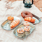 Camping Tinplate Outdoor Dinner Plate Multifunctional Kitchenware European Cutlery Portable Picnic Bowl Harvest Pattern