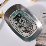 Camping Tinplate Outdoor Dinner Plate Multifunctional Kitchenware European Cutlery Portable Picnic Bowl Harvest Pattern