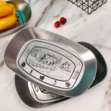 Camping Tinplate Outdoor Dinner Plate Multifunctional Kitchenware European Cutlery Portable Picnic Bowl Cottage Pattern
