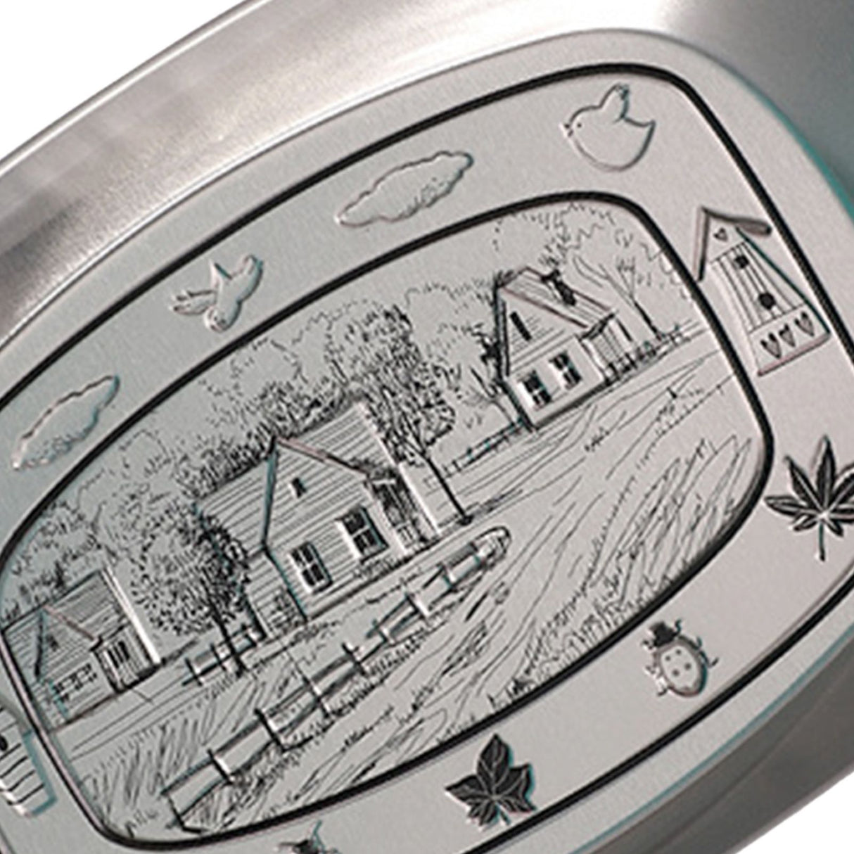Camping Tinplate Outdoor Dinner Plate Multifunctional Kitchenware European Cutlery Portable Picnic Bowl Cottage Pattern