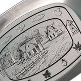 Camping Tinplate Outdoor Dinner Plate Multifunctional Kitchenware European Cutlery Portable Picnic Bowl Cottage Pattern