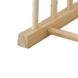 Vertical Wooden Dish Drying Rack 6 Grids Pine Wood Dish Drying Rack with Stable Base for Cups Cutting Boards - Close-Up Angle