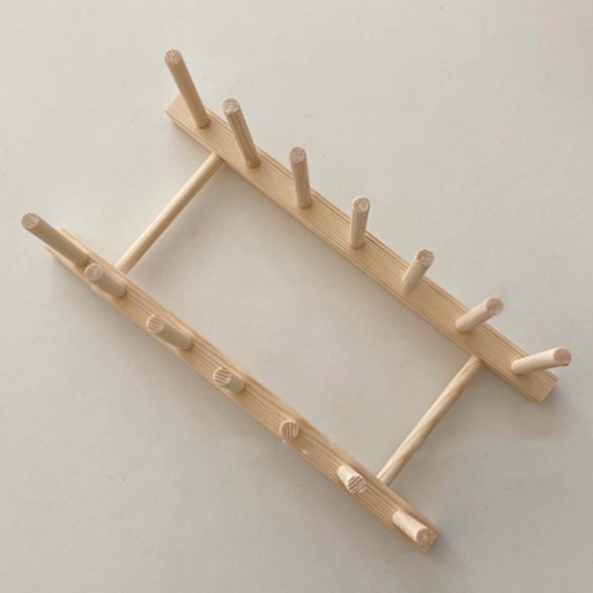 Vertical Wooden Dish Drying Rack 6 Grids Pine Wood Dish Drying Rack with Stable Base for Cups Cutting Boards