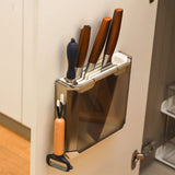 Kitchen Knife Holder Transparent PET Wall Mounted Storage Block Tools Hanging Rack Holder Shelf Gray - Extra Image