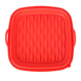 Reusable Fryer Liners Wave Grain Square Fryer Silicone Basket for Home Baking Camping Barbecuing Red