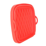Reusable Fryer Liners Wave Grain Square Fryer Silicone Basket for Home Baking Camping Barbecuing Red - Extra Image