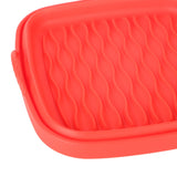 Reusable Fryer Liners Wave Grain Square Fryer Silicone Basket for Home Baking Camping Barbecuing Red