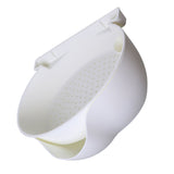 Strainer Bowl 2 Layer Fruit Colander Basket Plastic with Phone Bracket for Kitchen Food White