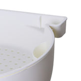 Strainer Bowl 2 Layer Fruit Colander Basket Plastic with Phone Bracket for Kitchen Food White
