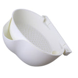 Strainer Bowl 2 Layer Fruit Colander Basket Plastic with Phone Bracket for Kitchen Food White - Extra Image