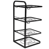 Kitchen Pots Organizer 4 Tiers Adjustable Height Space Saving Pan Rack for Under Sink Cabinet Countertop
