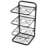 Kitchen Pots Organizer 4 Tiers Adjustable Height Space Saving Pan Rack for Under Sink Cabinet Countertop