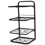 Kitchen Pots Organizer 4 Tiers Adjustable Height Space Saving Pan Rack for Under Sink Cabinet Countertop