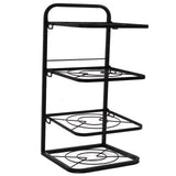 Kitchen Pots Organizer 4 Tiers Adjustable Height Space Saving Pan Rack for Under Sink Cabinet Countertop