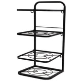 Kitchen Pots Organizer 4 Tiers Adjustable Height Space Saving Pan Rack for Under Sink Cabinet Countertop