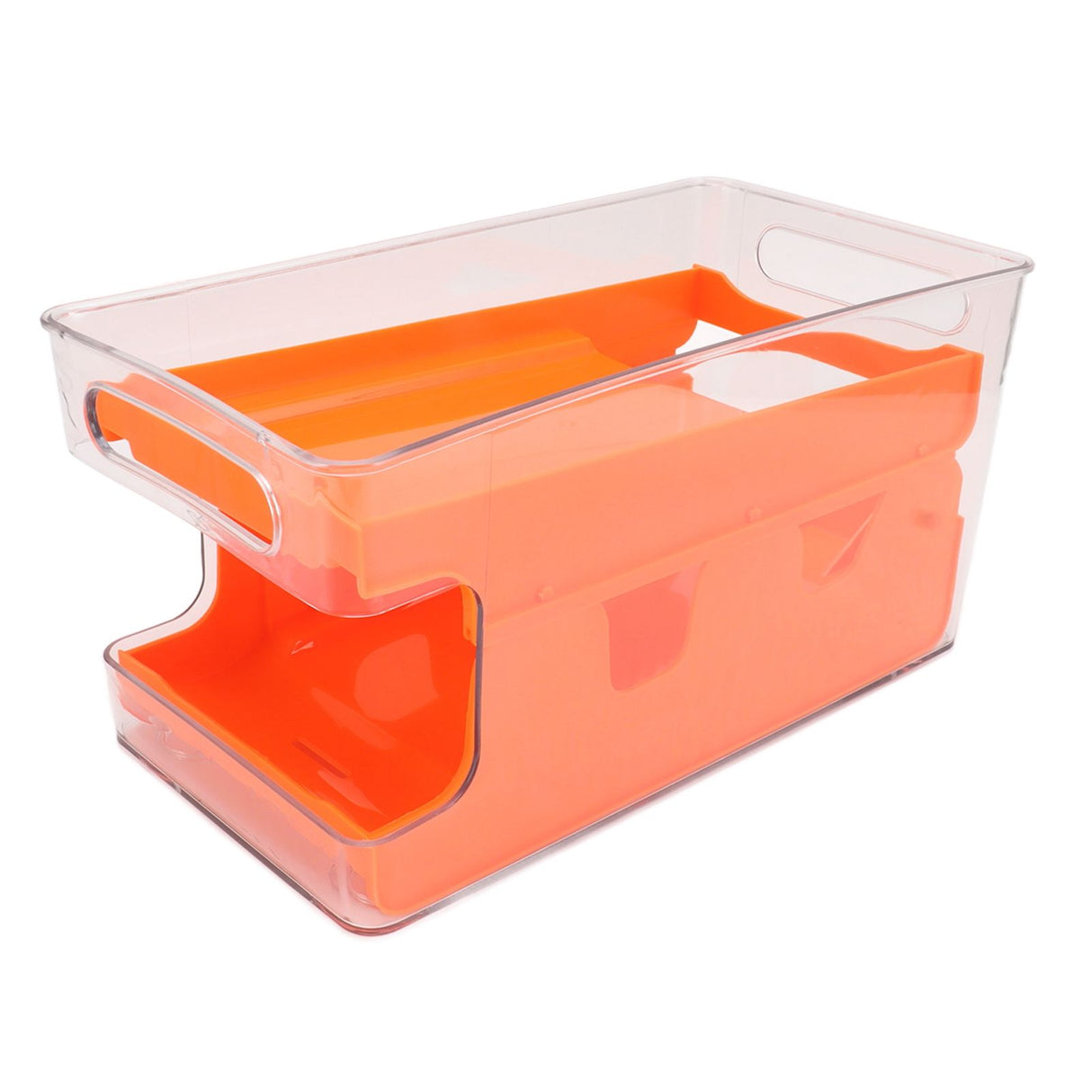 2 Tier Soda Can Rack Beverage Can Can Storage Holder Can Holder for Pantry Refrigerator Orange