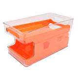 2 Tier Soda Can Rack Beverage Can Can Storage Holder Can Holder for Pantry Refrigerator Orange