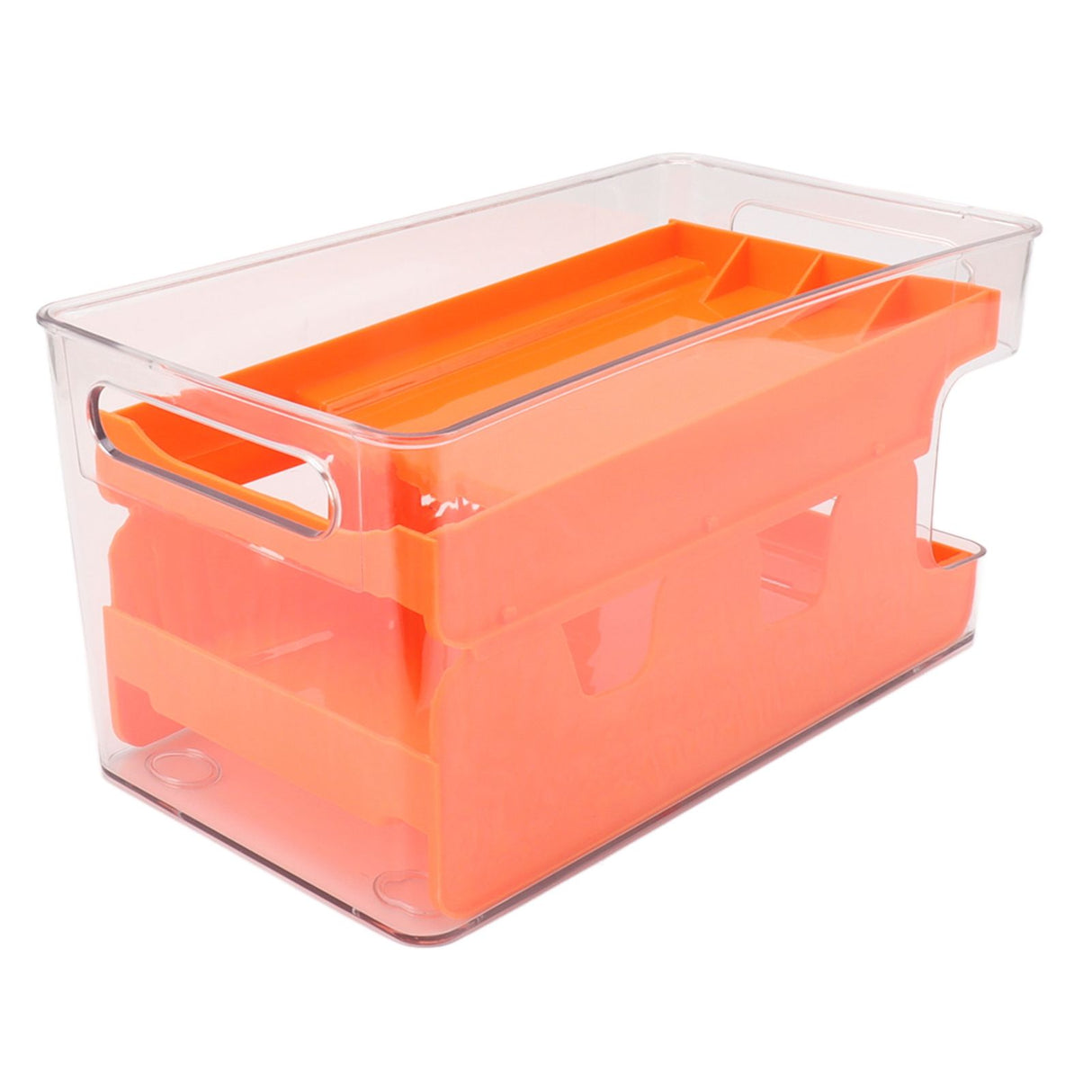 2 Tier Soda Can Rack Beverage Can Can Storage Holder Can Holder for Pantry Refrigerator Orange