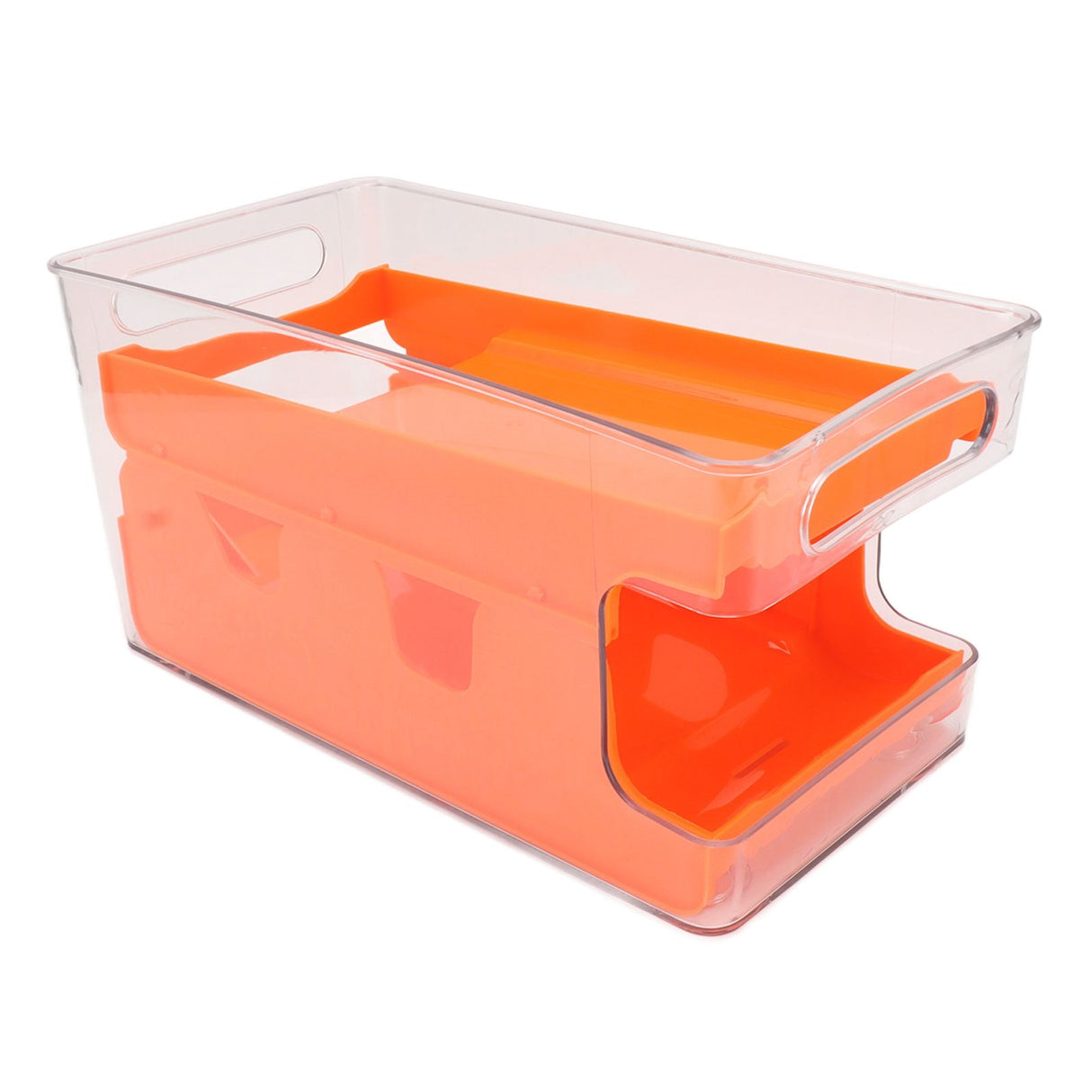 2 Tier Soda Can Rack Beverage Can Can Storage Holder Can Holder for Pantry Refrigerator Orange