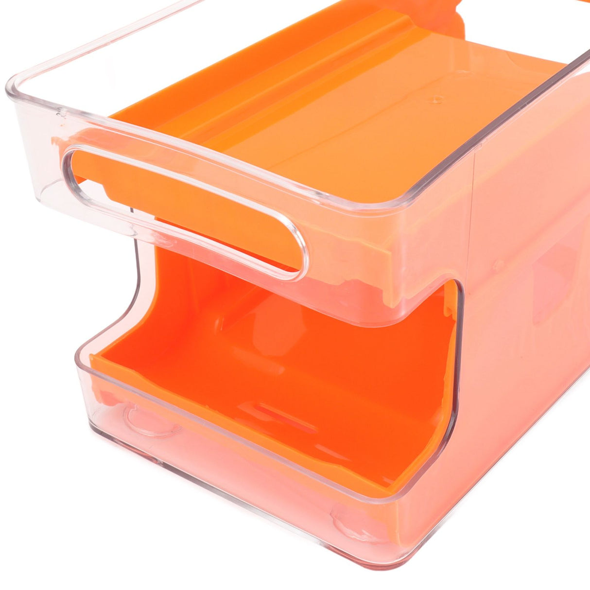 2 Tier Soda Can Rack Beverage Can Can Storage Holder Can Holder for Pantry Refrigerator Orange