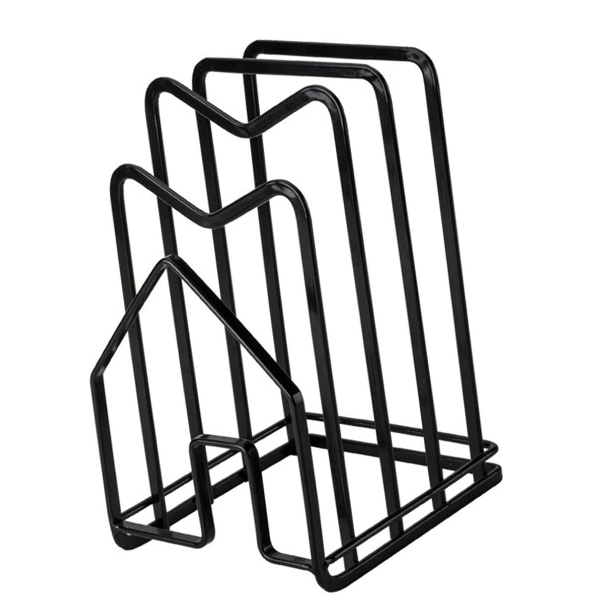 Chopping Board Storage Rack Multifunctional Pot Pan Lid Stand Holder Iron Good Ventilation Kitchen Countertop Organizer Black Standard