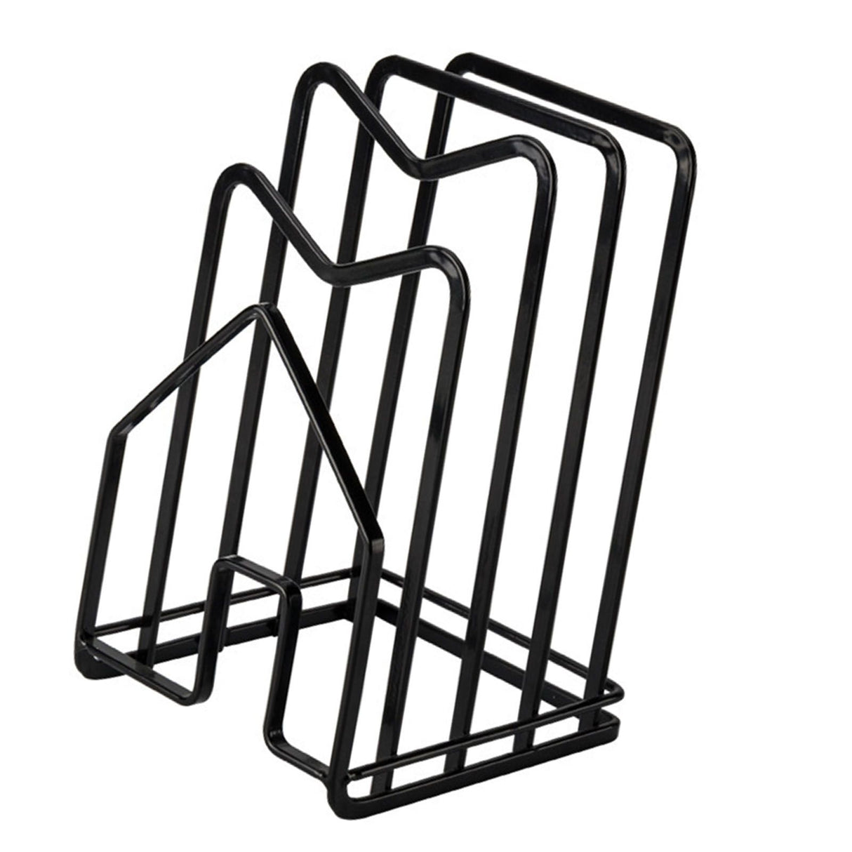 Chopping Board Storage Rack Multifunctional Pot Pan Lid Stand Holder Iron Good Ventilation Kitchen Countertop Organizer Black Standard